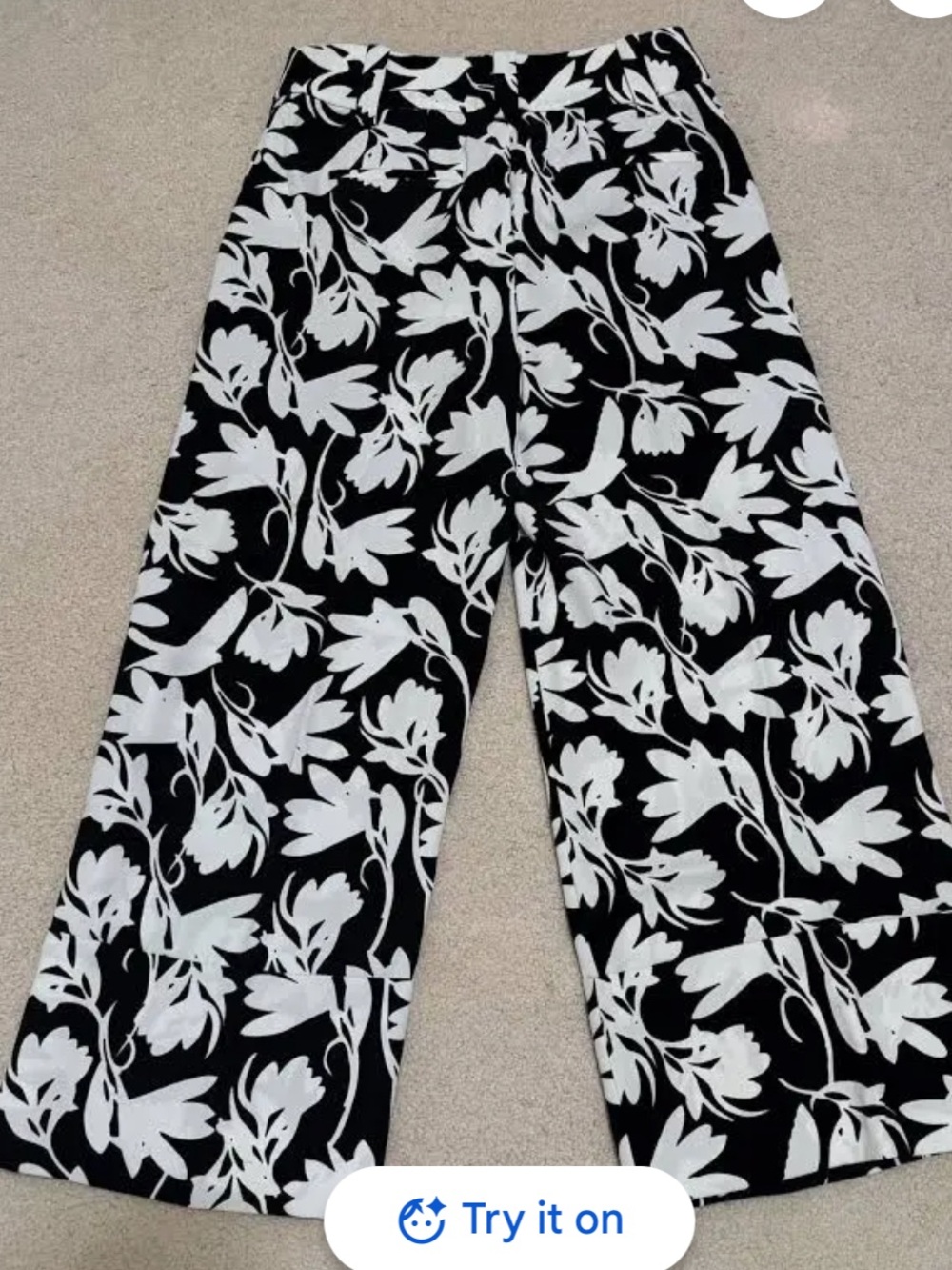 NWT J. CREW Blue  & White Floral Dress Wide-Leg Pants, 4